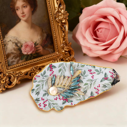 Fangoo 4-5'' 16Pcs Large Natural White Oyster Shells for Crafts 32Pcs Decoupage Paper Napkin Acrylic Paint Brush White Natural Sea Shells for Crafting Christmas Holiday Ornaments Jewelry Tray Decor