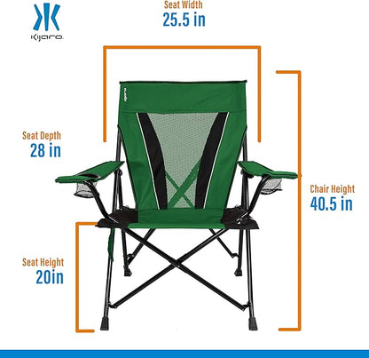 Kijaro XXL Dual Lock Portable Camping Chair - Supports Up to 400lbs - Enjoy The Outdoors in a Versatile Folding Sports & Outdoor Chair