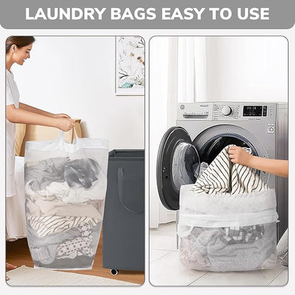 Goodpick Laundry Basket with Wheels, Laundry Hamper with Removable Wash Bag
