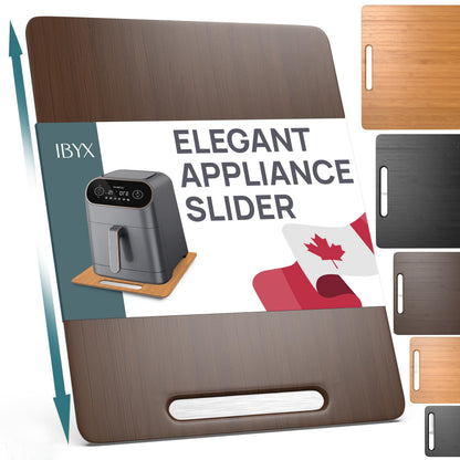Ibyx Elegant Round Sliding Tray for Your Pressure Cooker, Air Fryer & Heavy Kitchen Appliances - Sturdy, Slides Easily from Under The Cabinet (Natural, 13”)