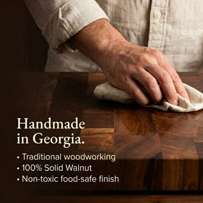Walnut Butcher Block Cutting Board – Non Toxic, Solid Wood Cutting Board with Juice Groove - Wooden Charcuterie Boards for Serving Food - Wooden Chopping Board Set – Premium Dark Hardwood