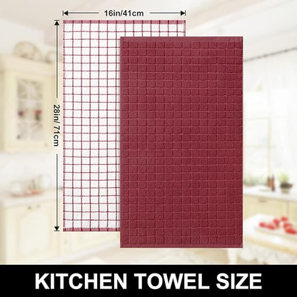 Homaxy Premium Cotton Kitchen Towels 16"x 28", Large Natural Ring Spun 390 GSM