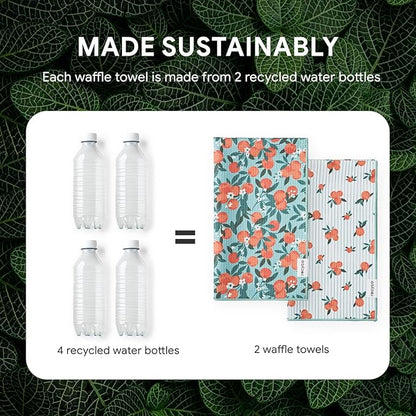RECYCO Waffle Kitchen Towel Set of 2
