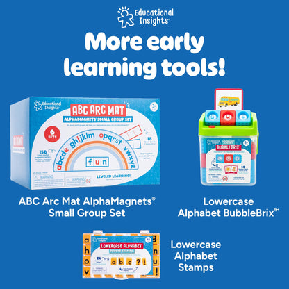 Educational Insights Uppercase Alphabet Stamps 5/8" - School Supplies for Teachers or Homeschool, Preschool Classroom Essentials, Rubber Stamps for Kids Learning Alphabet Letters, ABC Stamp Set