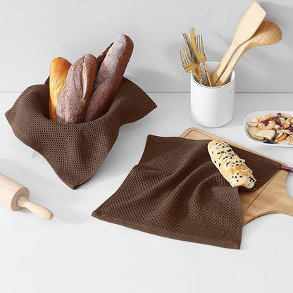 Kitinjoy 100% Cotton Kitchen Dish Cloths, 6 Pack Waffle Weave Ultra Soft