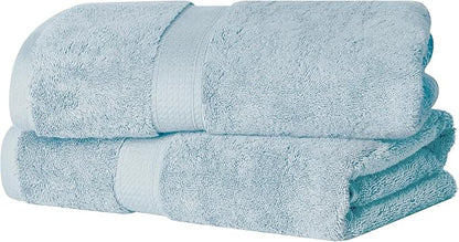 SUPERIOR Egyptian Cotton Pile Bath Towel Set of 2, Ultra Soft Luxury Towels
