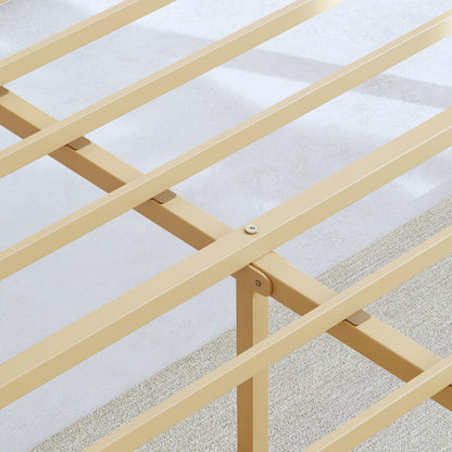 BOSRII 14in High Solid Bamboo Wood Platform Twin XL Bed Frame with Headboard, Reinforced Heavy Duty Metal Slats, Noise Free, No Box Spring Needed, Easy Assembly
