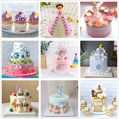 ANSLYQA Cake Decorating Kit, 340 Pcs with Cake Turntable, Leveler, 55 Numbered Icing+Skirt Tips, 2 Spatulas, 3 Scrapers, 2 Couplers, 100 Pastry Bags, 100 Cupcake Liners & More Baking Tools, (Blue)