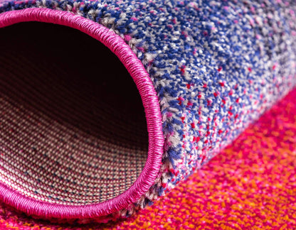 Unique Loom Estrella Collection Colorful, Gradient, Sunset, Abstract, Bright Colors Area Rug (5' 0 x 8' 0 Rectangular, Pink/Gold)