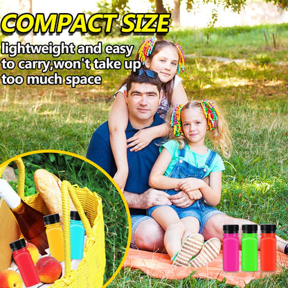 30PCS 2oz Small Plastic Shot Bottles with Caps,Reusable Clear Juice Containers,Empty Plastic Containers with 10 Funnels for Ginger Shots,Liquids,Beverages