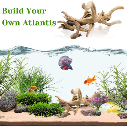 Tfwadmx Natural Driftwood for Aquarium, 11-13 inch Reptile Branches Terrarium Wood Aquarium Trunk Driftwood Tree Fish Tank Log Decoration Pack of 2