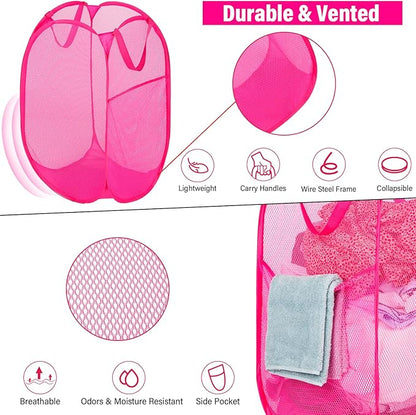 BATTOO Deluxe Strong Mesh Pop up Laundry Hamper Basket