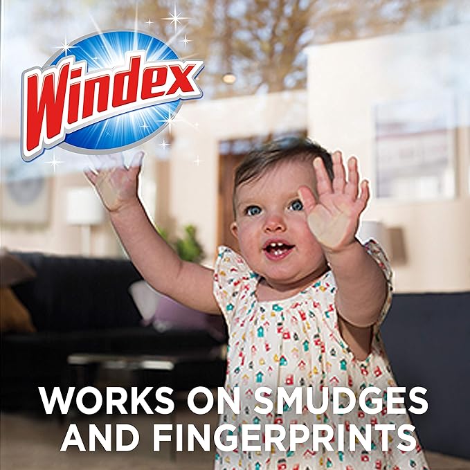 Windex Glass Cleaning Wipes, Pre-Moistened Glass and Surface Wipes to Clean
