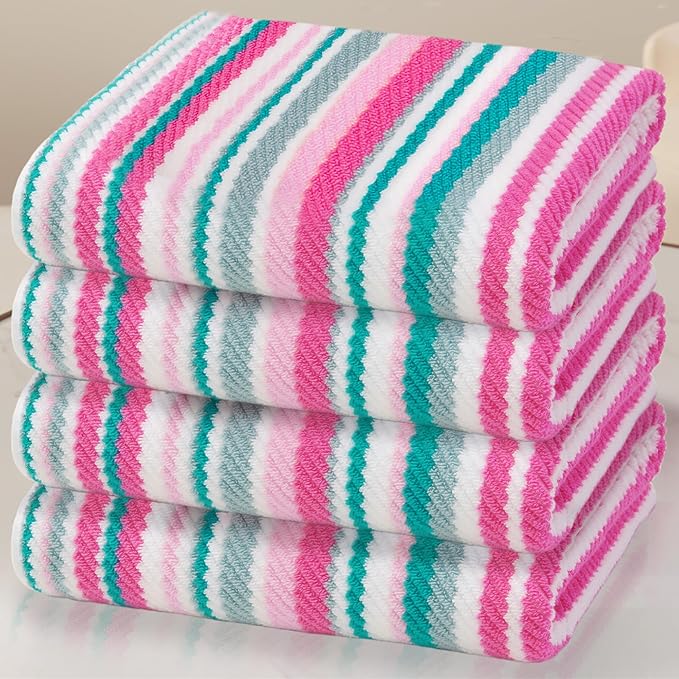 VOOVA & MOVAS Cotton Bath Towels Set of 4, Soft & Absobent & Lightweight