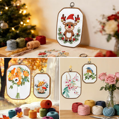 Resin Decorative Embroidery Hoop - 3 Square Pieces 10*7 inch Cross Stitch Hoops Set, Resin Embroidery Frame for Display Sewing Craft Hanging Ornament