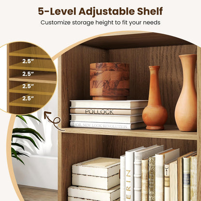 Giantex 2-Cube Bookshelf, 2-Layer Storage Shelf Bookcase w/Large-Capacity Open Storage Space for Living Room Bedroom Study Office, Multi-Functional Furniture Display Cabinet, Natural