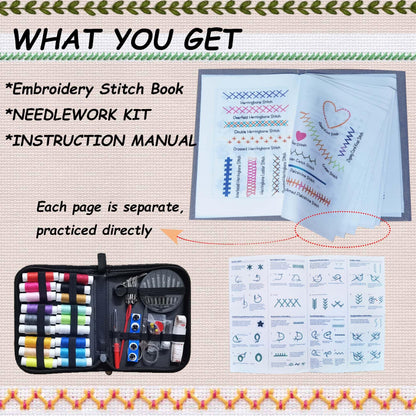 Embroidery Kit Stitch Book Large Size Cross Stitch Kits Embroidery Supplies for Adults Beginner
