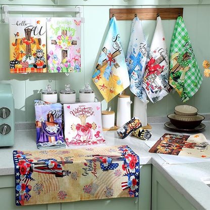 12 Pcs Seasonal Kitchen Towels Set