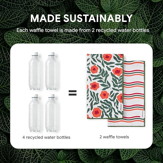 RECYCO Waffle Kitchen Towel Set of 2