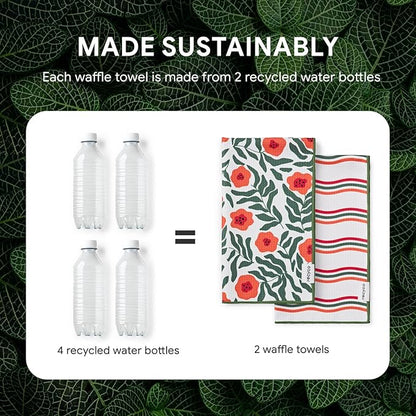 RECYCO Waffle Kitchen Towel Set of 2