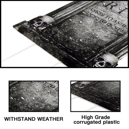 Graveyard Halloween Decorations Outdoor Tombstones: 6ct Large Tombstone Halloween Yard Signs with Stakes, 16" Realistic Scary Skeleton RIP Gravestones Lawn Cemetery Decor Outside for Kids Home Party