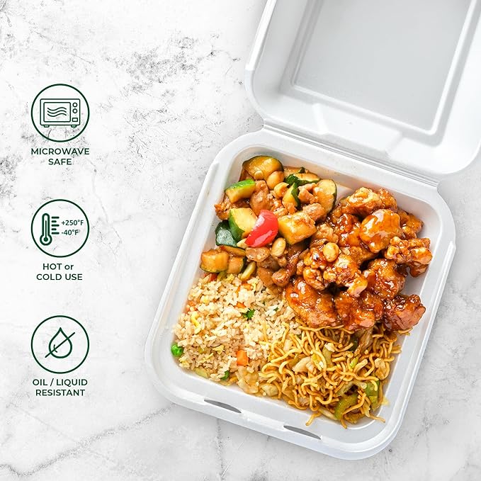 Freshware Compostable Clamshell Food Containers