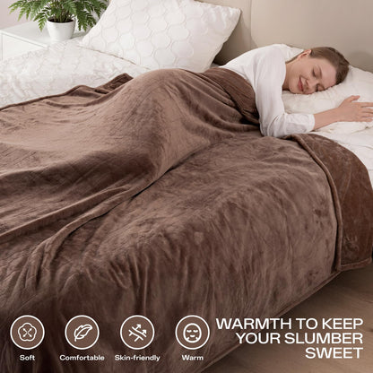 Heated Blanket Twin, Electric Blanket Soft Sherpa Flannel, 10 Hours Auto Shut-off & 8 Fast Heating Levels, Machine Washable ETL Certified, Heating Blanket for Bed & Sofa (62x84 inches, Gray)