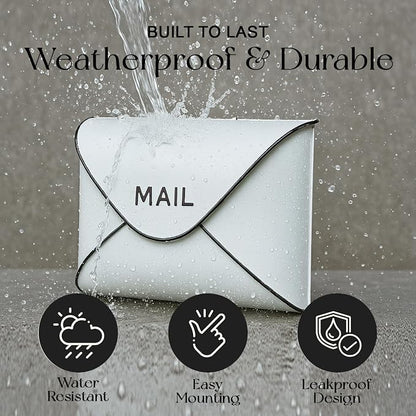 NACH Wall Mount Mailboxes, 11.5 x 9 x 4.5 inch White Wall Mailboxes for Outside, Waterproof Mailboxes for Outside - Envelope Mailbox Kit White