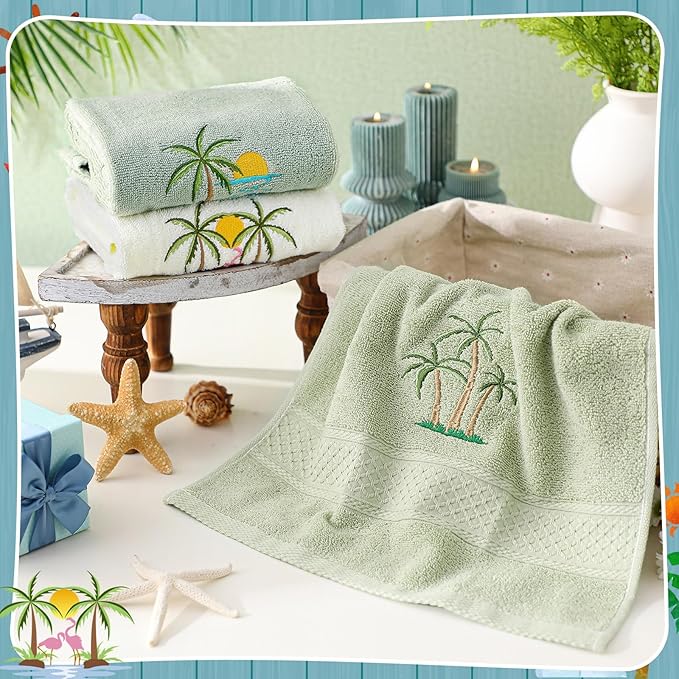 3 Pack Summer Palm Tree Hand Towels