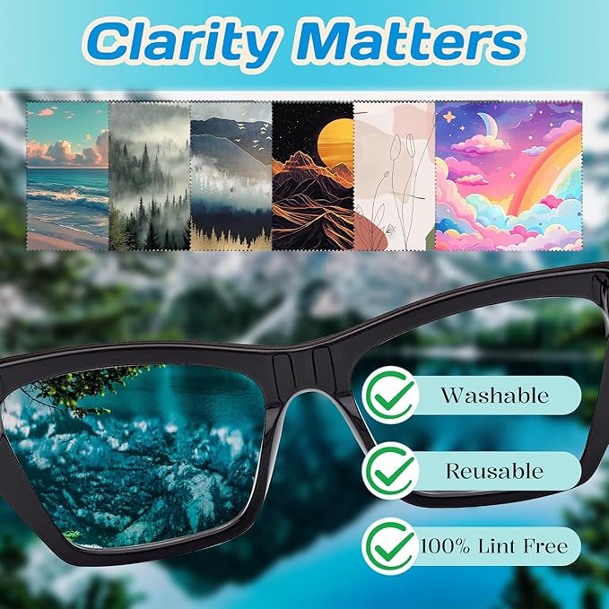 6 PCS Glasses Cleaning Cloth Eyeglass Lens Cleaning Cloth Eyeglasses Wipes