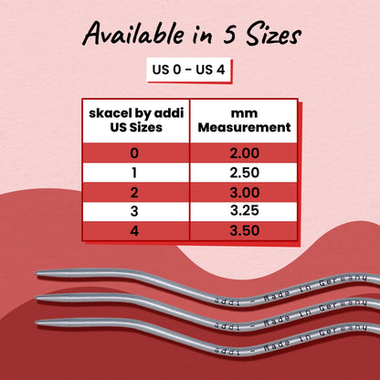 skacel by addi CraSy Snake Double Pointed Knitting Needles, 6 Inch (15.24 cm) Set of 5 Aluminum Knit Needle Kit, 3.5 mm (US Size 4)