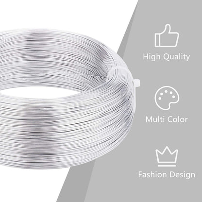 BENECREAT 22 Gauge Silver Aluminum Wire - 918FT Bendable Metal Wire for Jewelry Making, Beading, Sculpting, DIY Crafts