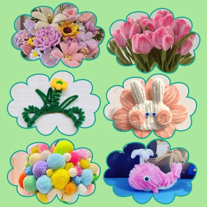 Zlulary Pipe Cleaners Craft, Pipe Cleaners Craft Supplies, Art and Crafts Kit with Instructions Arts Crafts Decorations