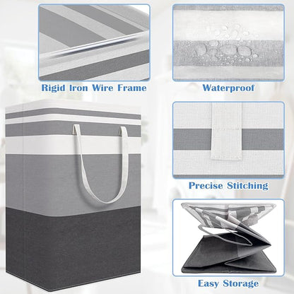 BlissTotes 3-Pack Laundry Basket, Freestanding＆Waterproof Laundry Hamper