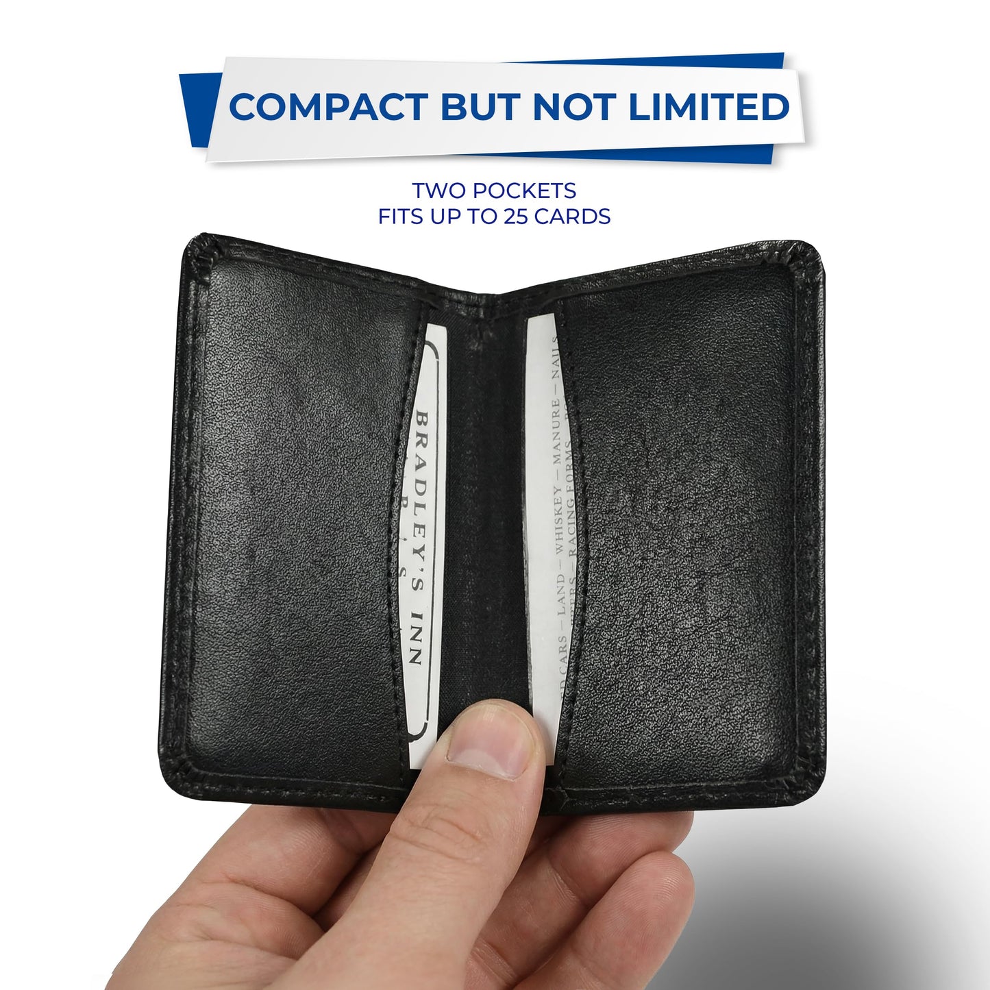 Samsill 81220 Regal Leather Business Card Holder, Case Holds 25 Business, Black