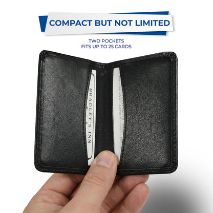 Samsill 81220 Regal Leather Business Card Holder, Case Holds 25 Business, Black