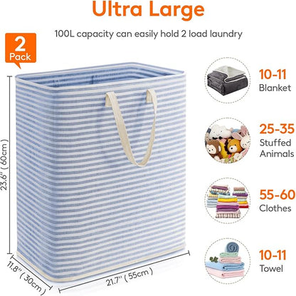 Lifewit 2 Pack Laundry Hamper Large Collapsible Laundry Baskets, Freestanding