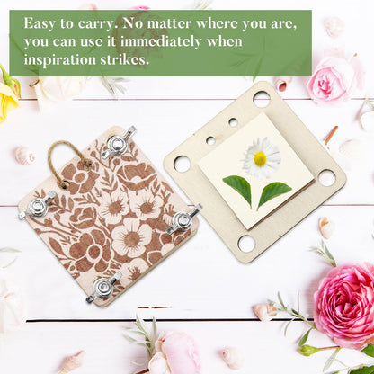 Leriton 4 Set Small Flowers Press Kit Pocket Micro Flower Pressing Mini Plant Preservation Kit for Arts and Crafts Lovers