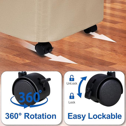Slim Laundry Hamper with Lid and Wheels, Small Rolling Laundry Basket with
