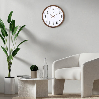 Lafocuse 12 Inch Brown Night Light Wall Clock Battery Operated, Silent Light up Wall Clocks Glow in the Dark for Bedroom Living Room Office