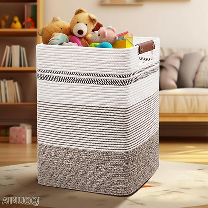 Laundry Hamper - Tall Woven Rope Laundry Basket - Clothes hamper