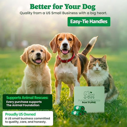 Dog Poop Bags, Light Baby Powder Scent, 90 Count (6 Rolls), Certified Compostable Cornstarch Blend - ASTM D6400 & EN 13432, Extra Thick, Leak-Proof, 9x13 Inch for Dogs & Cats