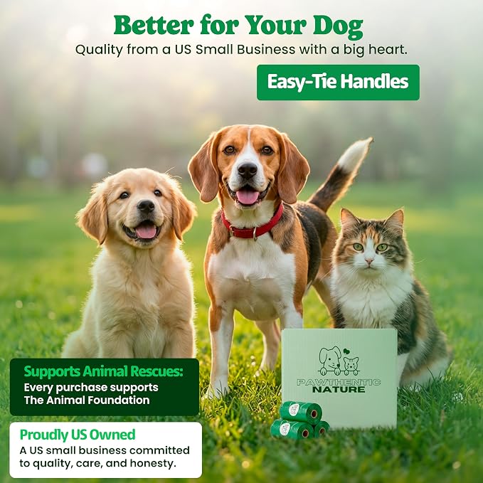 Dog Poop Bags, Light Baby Powder Scent, 60 Count (4 Rolls), Certified Compostable Cornstarch Blend - ASTM D6400 & EN 13432, Extra Thick, Leak-Proof, 9x13 Inch for Dogs & Cats