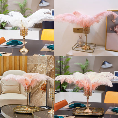 Happy Feather 16-18 inch White Ostrich Feathers Craft for Wedding Party centerpieces Home Decoration DIY Craft Pack of 10