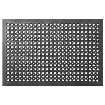 GRIDMANN Rubber Floor Mat, 24" x 36" Anti-Fatigue Drainage Mat, Non-Slip and Grease Resistant for Restaurants, Commercial Kitchens, Bar Floors, Black