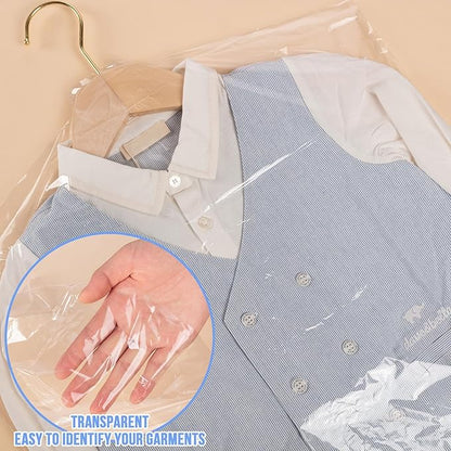 100 Pack Dry Cleaning Plastic Bags, Dry Cleaners Bags