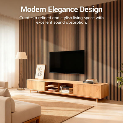 TONOR Wood Slatwall Panels, 4 Pack 47.2" x 23.6"/ 120 x60cm(31ft²) Acoustic Wall Panels, Wood Slat Acoustic Panels for Noise Cancelling and Home Decor, Living Room, Bedroom, Office, Walnut