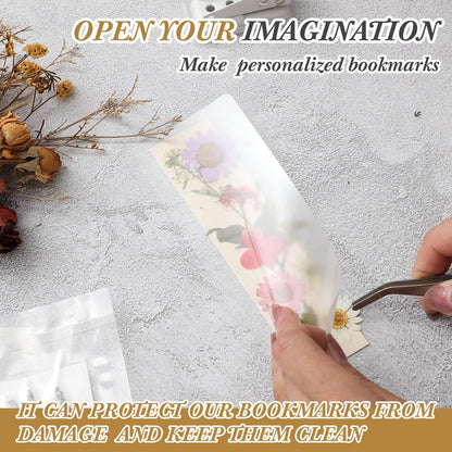 Fuyoooo 376 Pcs Dried Flower Bookmark Making Kit, DIY Bookmark Laminating Pouches with Tassels and Puncher, Handmade Craft Kit for Women, DIY Gifts for Book Lovers (Retro Color,2 x 6 Inch)