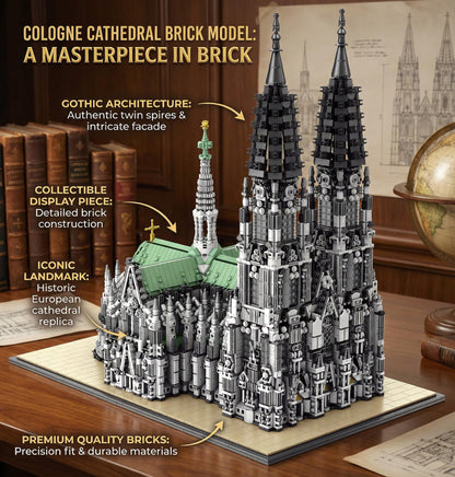 BBTiloBrix Cologne Cathedral Building Block Set, MOC Gothic Architecture Model, Advanced Building Kit, Authentic Replica of Germany’s Church Iconic Landmark, Large Display Dec for Adults(8614Pieces)