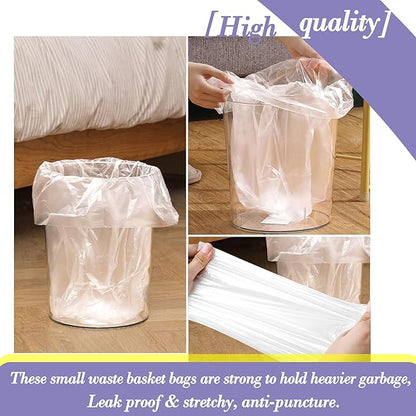 3 Gallon 120pcs Small Clear Trash BagsPlastic Strong Clear Garbage Bags